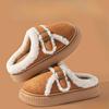 Thick Plush Warm Slippers, Women's Fashionable Buckle Home Anti-slip Cotton Shoes