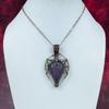 Purpurite Gemstone Pendant Copper Wire Wrapped Pendant Handmade Antique Jewelry