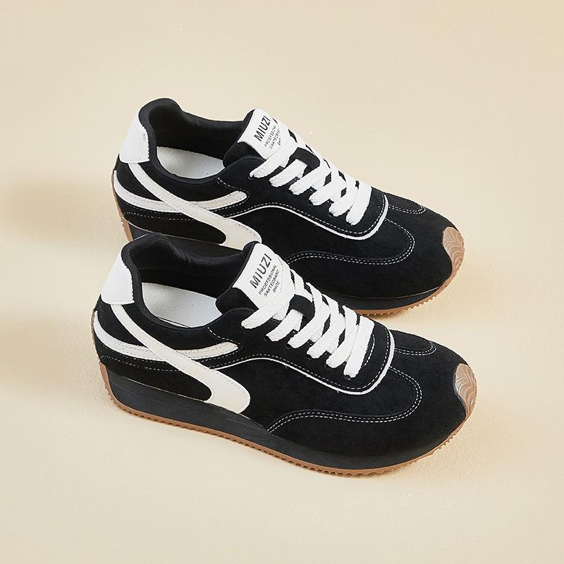 Platform Sports Shoes 2026 Spring Fashion Comfortable Breathable Non Slip Flat Shoes for Women Lace Up Ladies Casual Sneakers