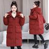 Autumn and Winter Women's Coat Horn Button Hooded Mid-length Loose Coat Thickened Warm Women's Jacket