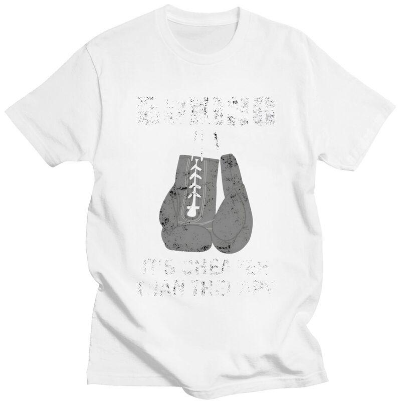 Male Boxing Cheaper Than Therapy T Shirts Summer Short Sleeve Pure Cotton Boxer Fighter Quotes Tshirt Leisure Graphic Tee Tops