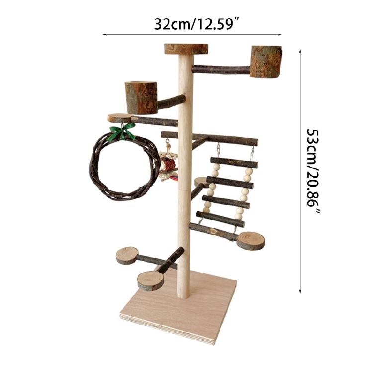  Bird Swing Toy Bird Cage Climbing Ladder Standing Perches Bird Playstand Toy