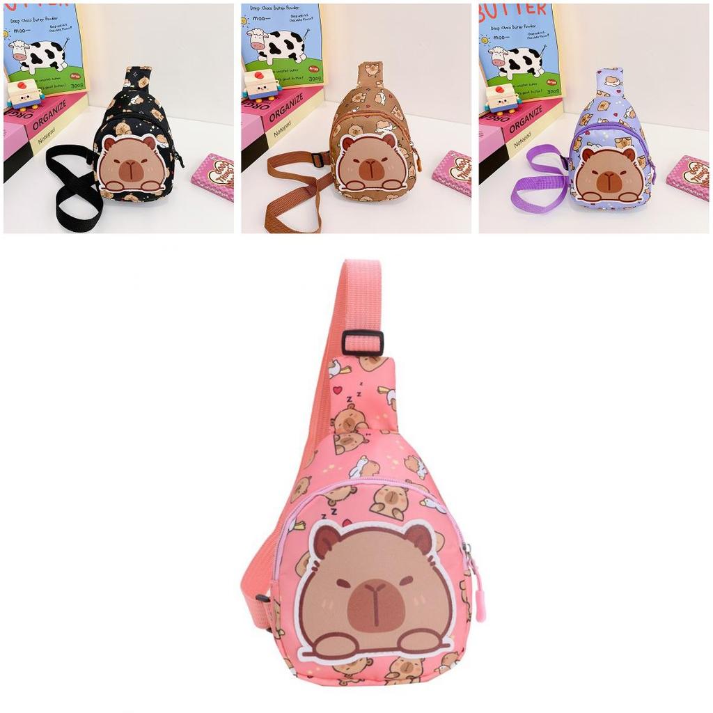 Printed Capybara Shoulder Crossbody Chest Bag Children Outdoor Wallet Leisure