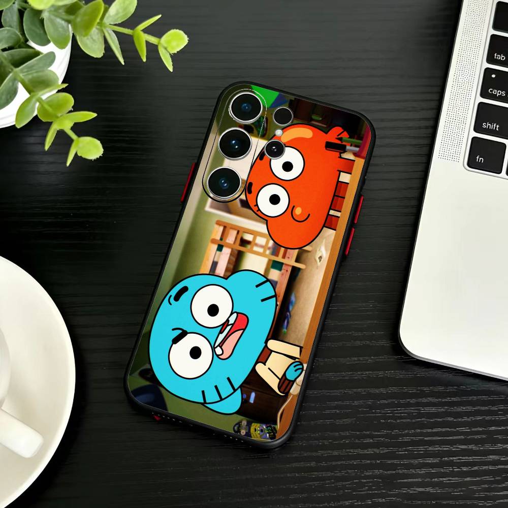 D-Gumball and Darwin Phone Case For Samsung S26,S25,S24,S23,S22,S21,S20,Ultra,Plus,FE Black Soft Cover