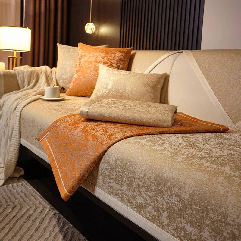 Luxury Chenille Sofa Cushion Four Seasons Universal Anti Slip Premium Leather Sofa Cover Simple Cover Cloth Towel Cushion