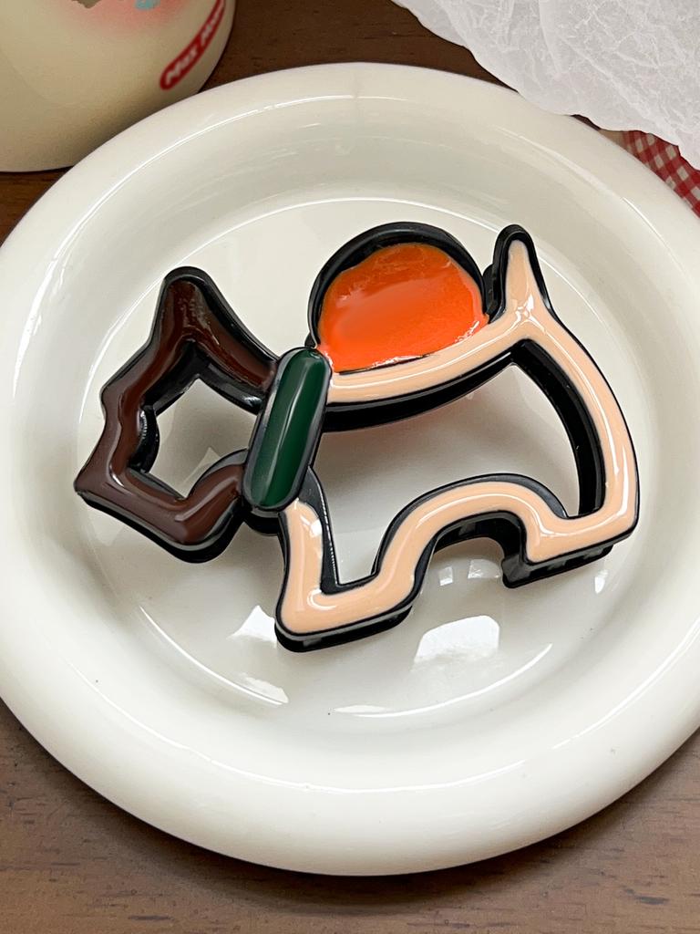 1Pcs Cute Dog Colorful Large Hair Claw Clip for Women Girl,3.5Inch Banana Clip for Thick Hair,Nonslip Hair Pins Hair Accessories