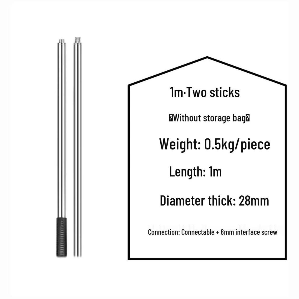 Thickened Anti-Slip Stainless Steel Fishing Net Pole for Catching Big Fish