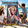 Custom Name Personalized Marilyn Monroe Print Beach Towel, for Trip Camping Beach Party Home Decor, Birthday Gift for Family & Friends