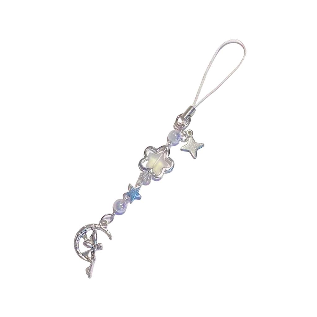 Handmade Beaded Phone Charm Colorful Elf Pendant Keyring Accessory Fashionable Resin Lanyard for Bags and Purses