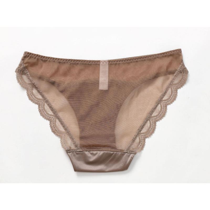 Damen Sexy Französische Spitze Ultra Dünn Niedrige Taille Slips Atmungsaktiver Baumwollzwickel Unterwäsche