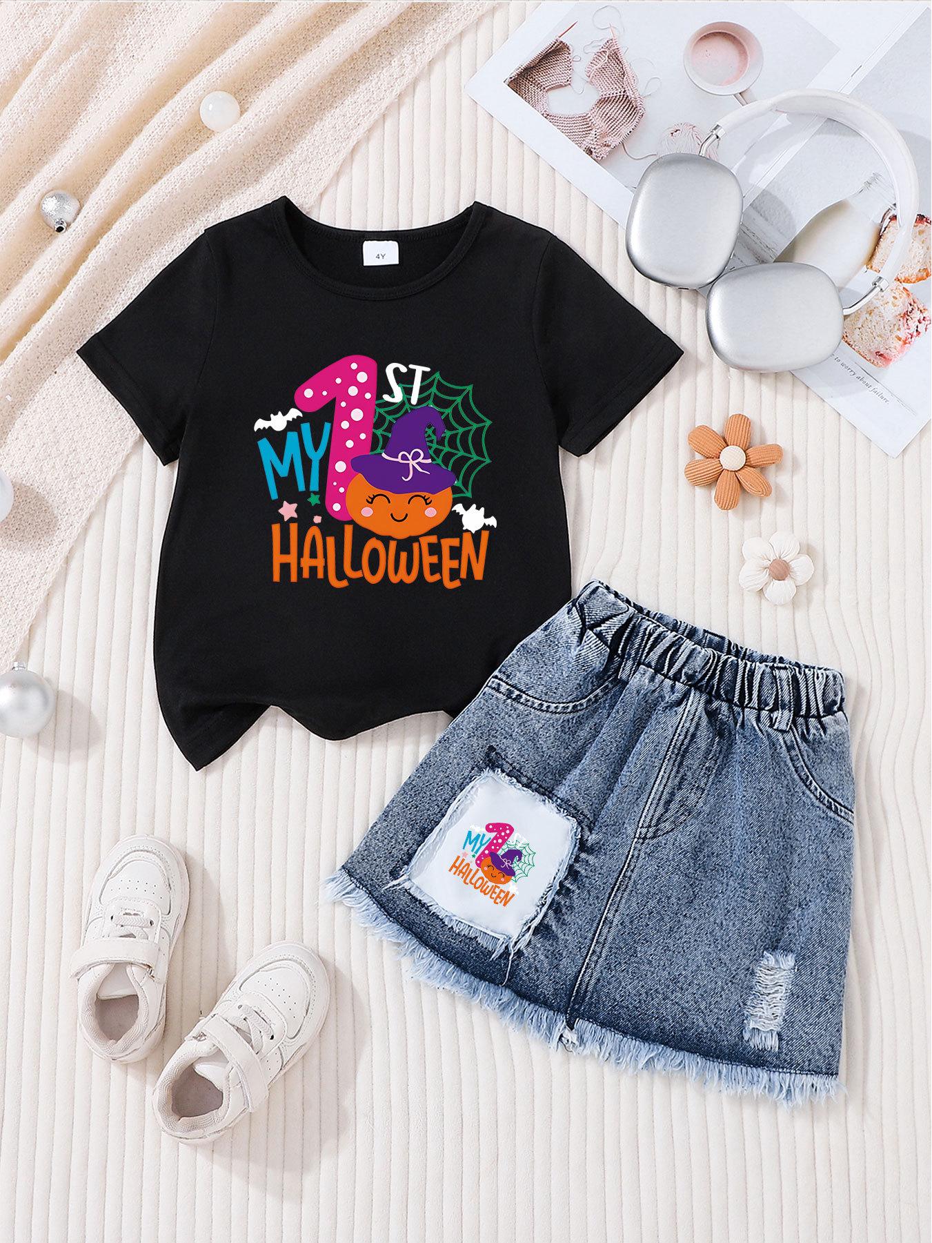 Children s Fashion Sets: Girls  Denim Skirt and Casual Outfit Collection 2-3Y