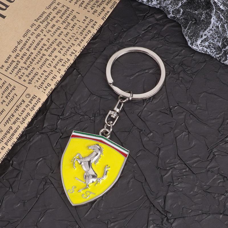 Luxusné 3D kovové emblémy, prívesok na kľúče od auta, prívesok na kľúče pre Ferrari F430 Stradale Roma 488 Portofino F8 612