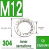 304 Stainless Steel External & Internal Tooth Lock Washer, Anti-Slip, Anti-Loosening, Size M6-M30