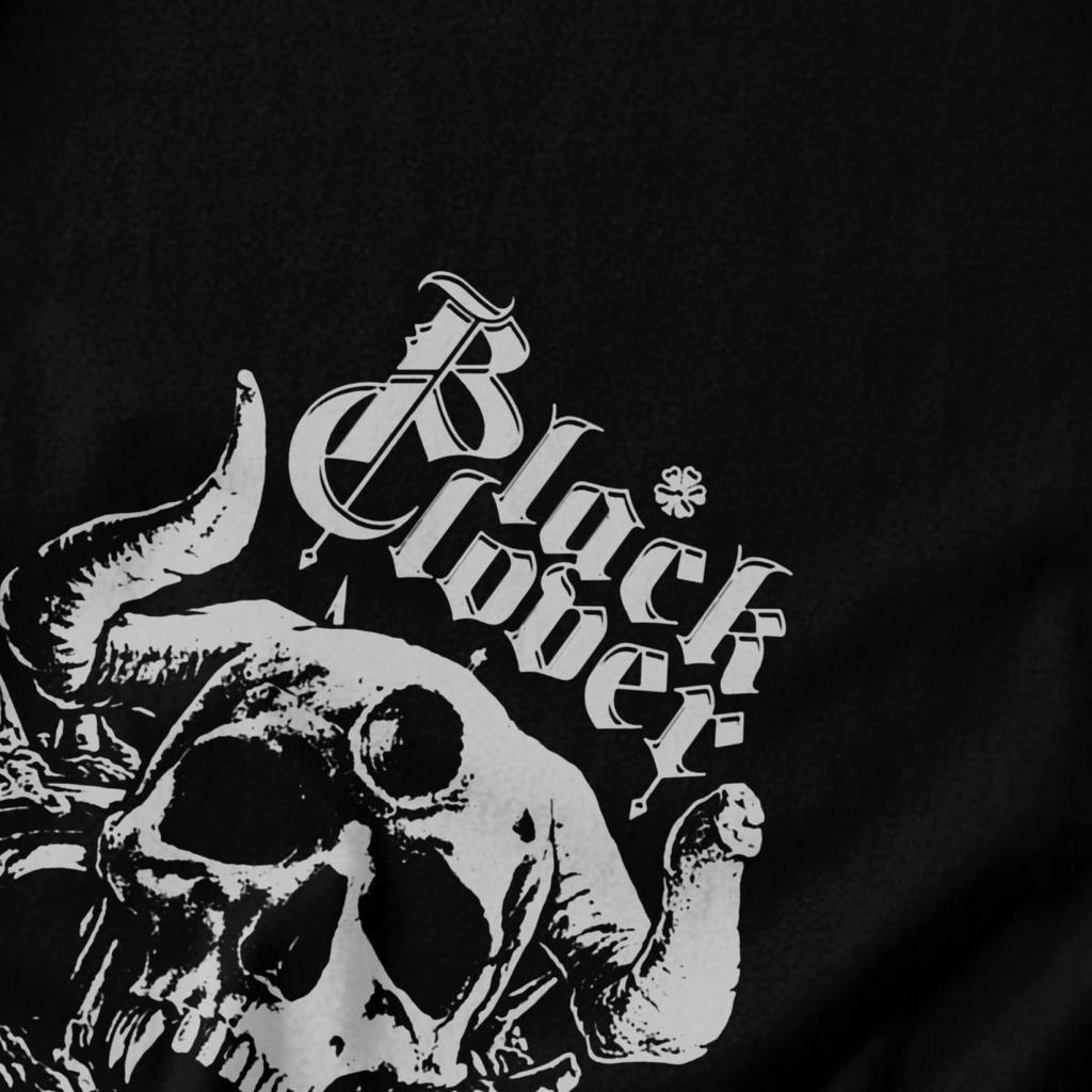 Men T Shirt Black Clover Skull Anime Idea Y2K Graphic Short Sleeve Unisex Tops T Shirts