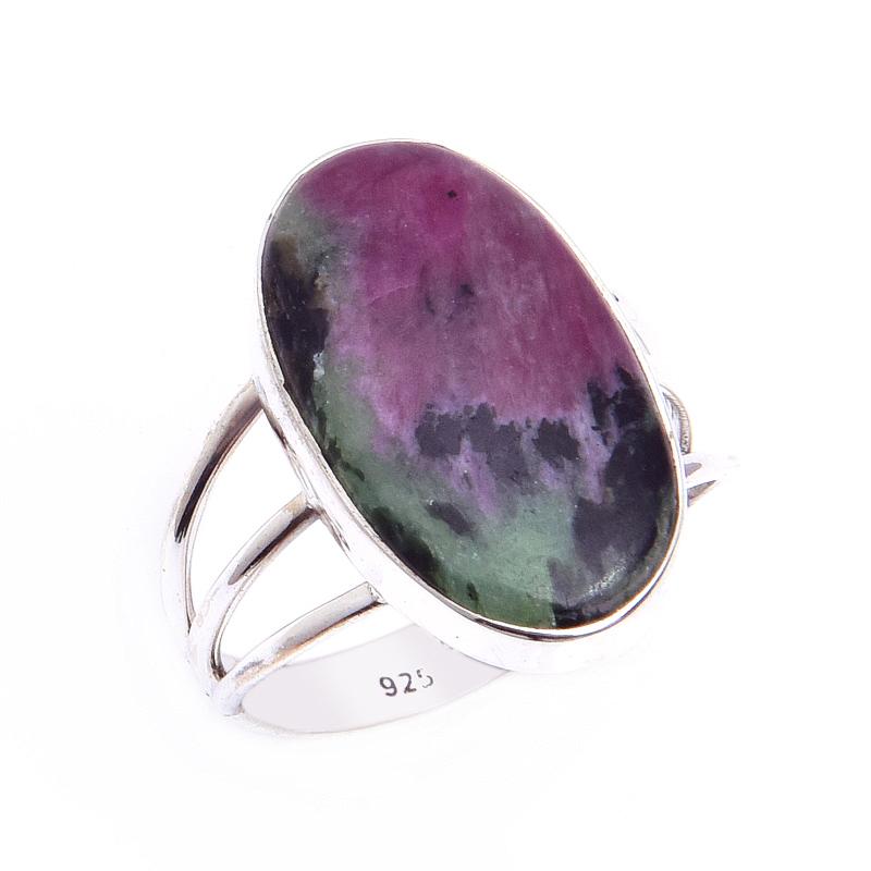 Ruby In Zoisite Handmade Lab-Created 925 Sterling Silver Jewelry Ring S.8 T8H32