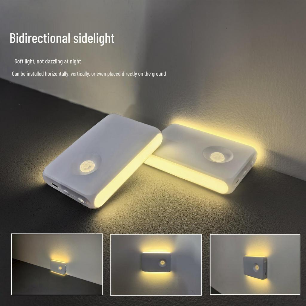 Wireless Magnetic LED Night Light with Human Infrared Sensor & Type-C Charging for Home Use