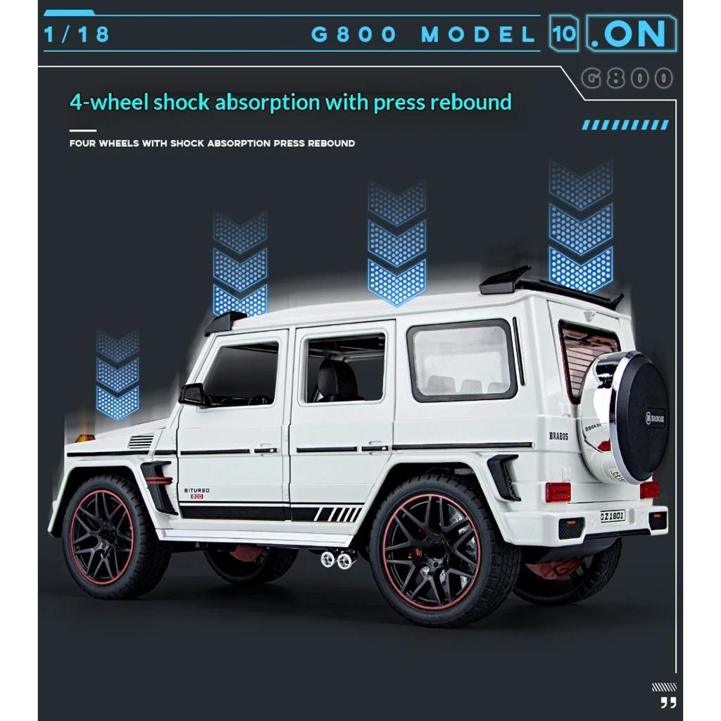 Large 1/18 Sacle Benz G800 Off Road SUV Alloy Metal Diecast Model Car Sound & Light Collectibles Ornaments Birthday Gift Friend