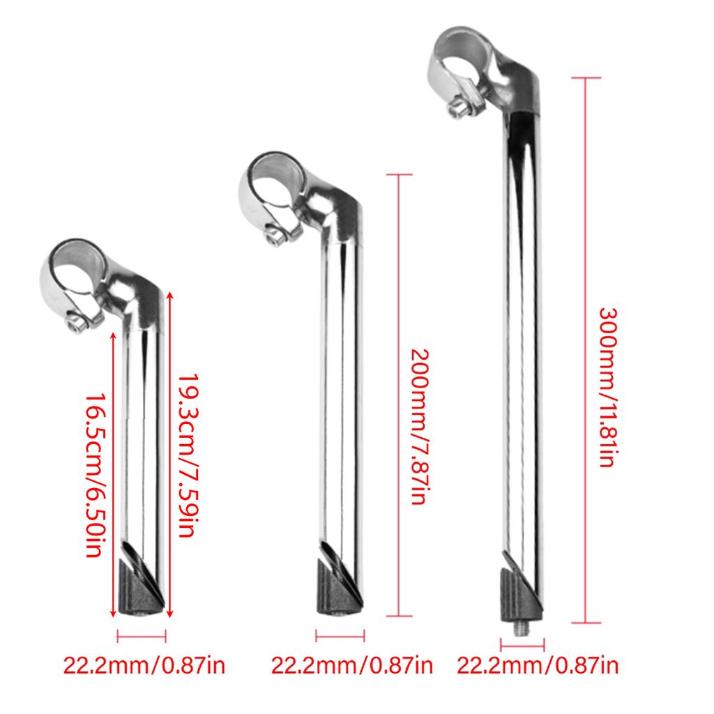 Cycling Handle Handlebar Stem Aluminum Alloy Gooseneck Riser Stem With 22.2mm Threaded Tube Easy To Installation