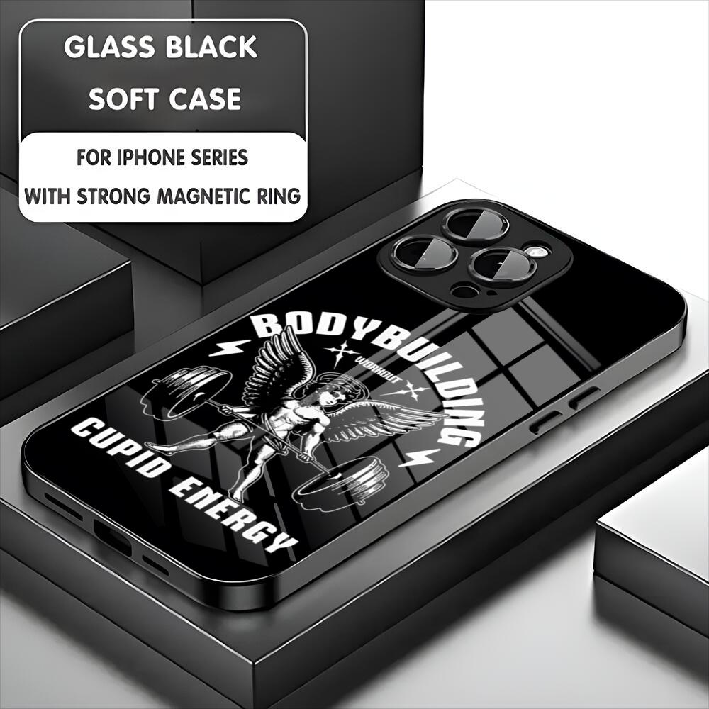 Tier-Fitness-Designmuster Handyhülle Für iPhone 17 16 15 14 13 11 12 Pro Max Mini Plus Magnetische Glas-Handyhülle