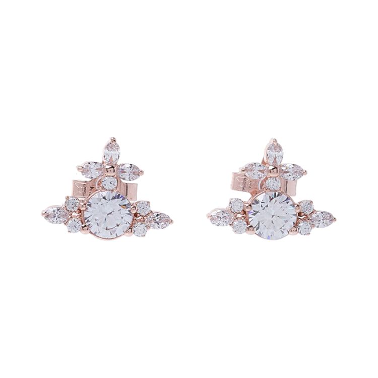 Vivienne Westwood Inlaid Decorative Brass Earrings Rose Gold Women earrings 6201032SG103 F,Rose Gold