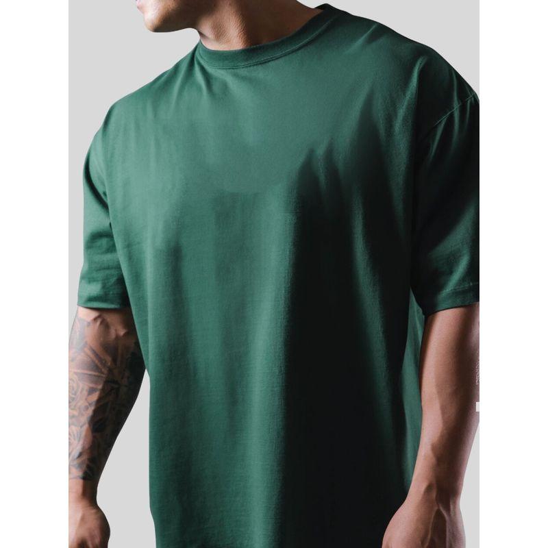 Heavy Weight Pure Cotton round Neck T-Shirt Men Fashion Loose Plus Size Pure Color Fitness Clothes Breathable Summer Sports Short Sleeve