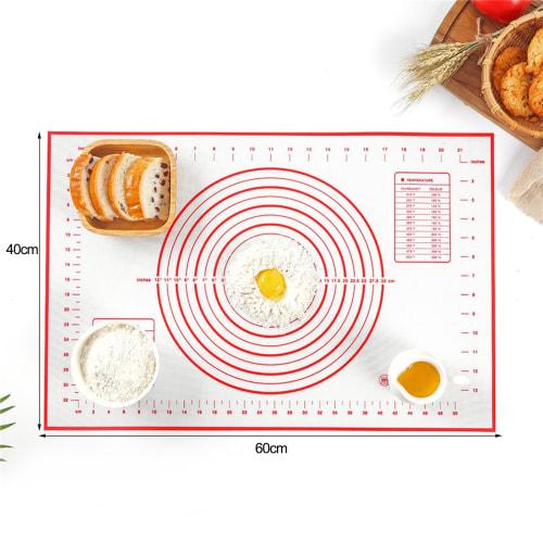 Cluoling Cooking Mat, 40x60cm, Large Size, Bread Kneading Mat, Pastry Mat, Baking Sheet for Kitchen, with Graduations, Heat Resistant, Non-Slip