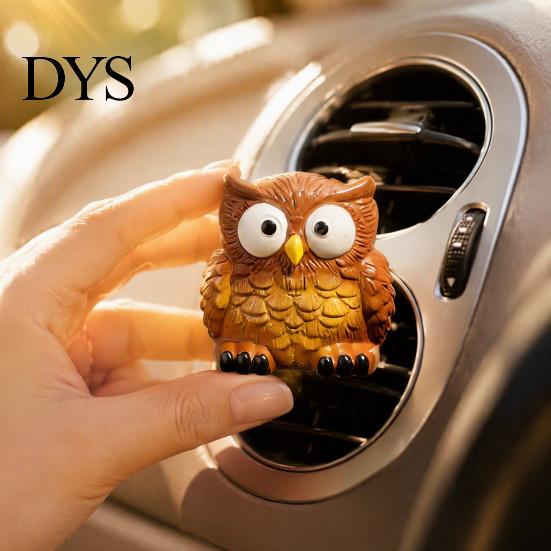 Resin Car Interior Decoration Cute Animal Vent Clip Air Freshener with Aroma Pad, Lion Gift for Owners Leopard Deer Owl Dashboard Ornament,
