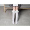 Lolita Girls Lace Pile Socks, Medium Tube Socks, Velvet Calf Socks, Black and White Over Knee