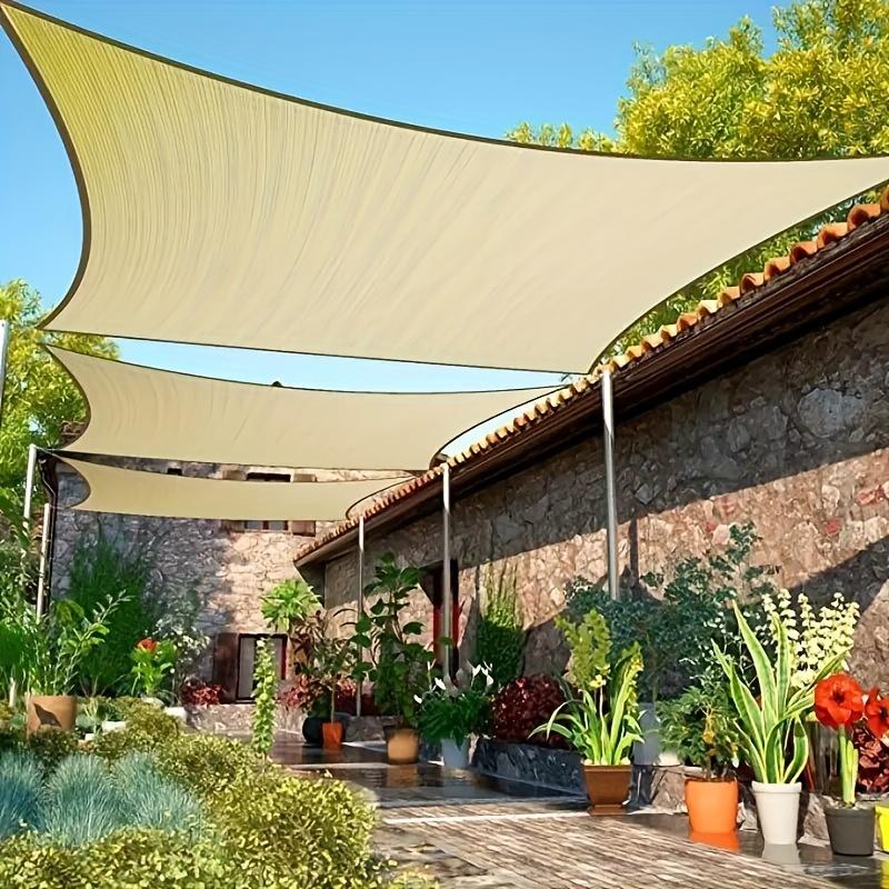 Rectangle Sun Shade Sail UV Block 95% HDPE Sunshade Canopy Waterproof Outdoor Awning for Patio Pool Backyard Garden