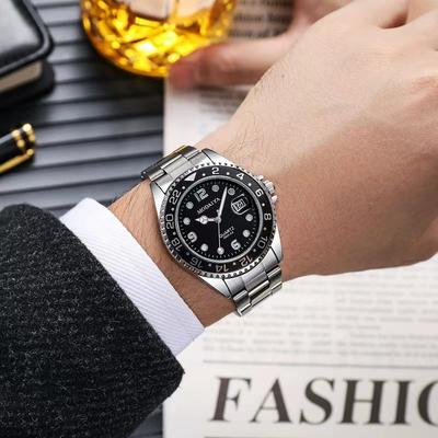 Green Water Ghost Watch Men's Watch Men's Watch Calendar Steel Belt High-end Quartz Watch Watch