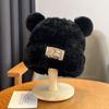 Warm Winter Plush Bear Hat Thick Beanies Caps Fashion Y2K Bear Ear Hat  Women