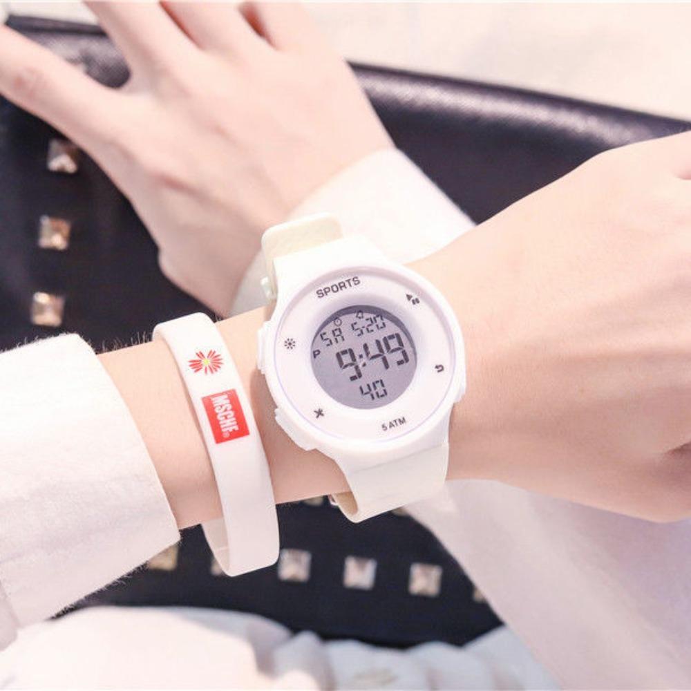Electronic Watch, Round Dial, Calendar Week Luminous Light Alarm Clock