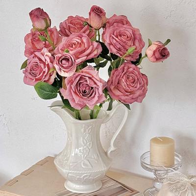 Simulated Rose Flower Realistic Appearance Easy To Manage Bright Color Reusable Artificial Flowers Home Decor