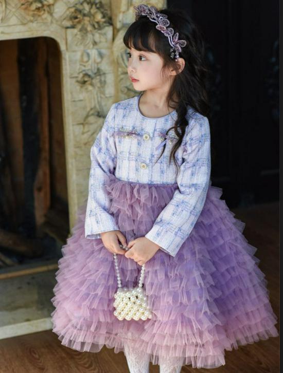 

Autumn 2025 Girls Princess Dress: New Style Mesh Skirt for Stylish Birthdays 130