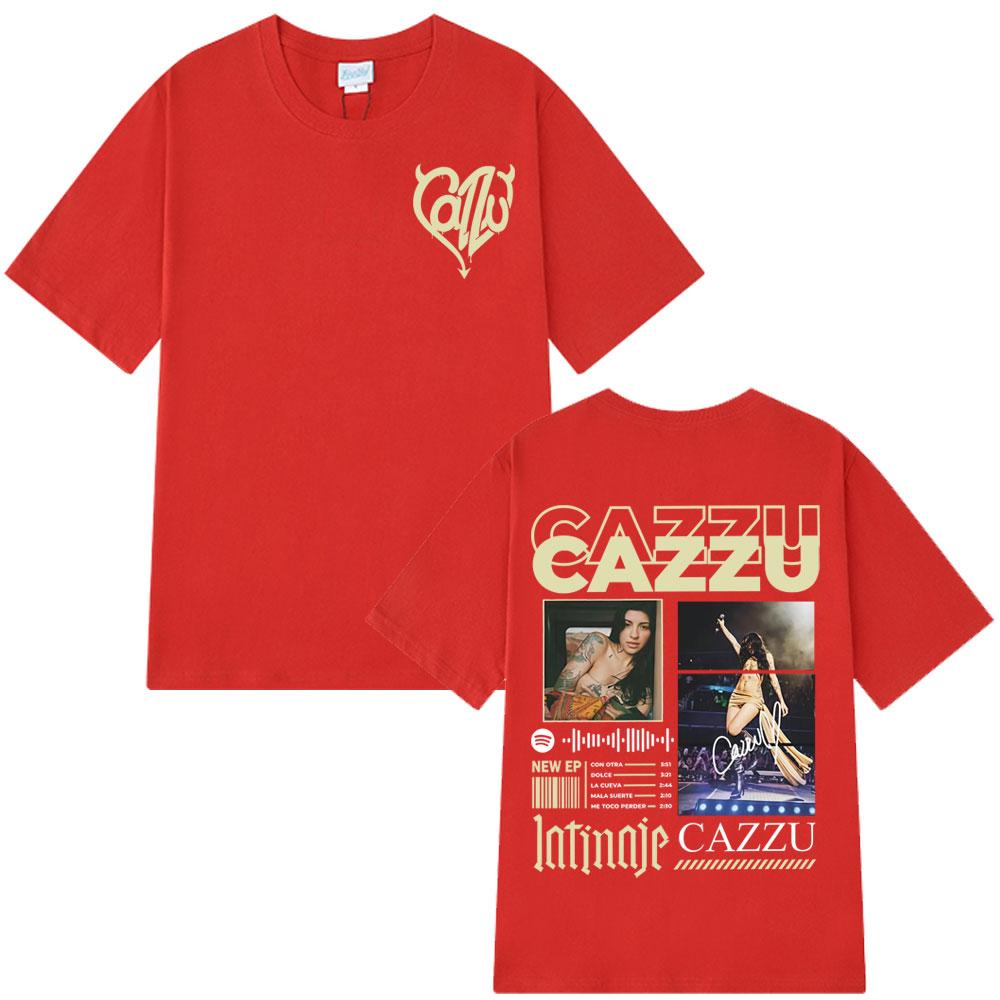 Singer Cazzu 2025 New Album Print TShrit Men Women Oversized Cotton T Shrits Casual Crewneck Short Sleeve Cozy Aesthetic T-shirt