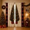 Digital Print Christmas Curtains With Cat Motif American Style Blackout Window Treatment Living Room Bedroom