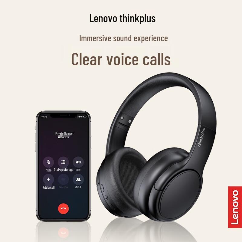 Lenovo TH20 Wireless On-Ear Bluetooth Headphones
