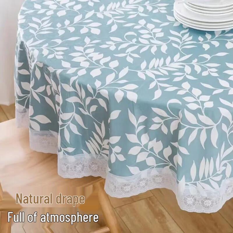 Guraide Thickened PVC Round Tablecloth with Non-Woven Backing