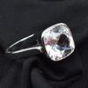 Natural White Sapphire Square Cushion Cut Silver Ring 22.60 Ct certified AR-3135-Sa