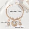 Fashion Necklace Earrings for Women Ladies Gold Zinc Alloy Inlaid with White Rhinestones Jewelry