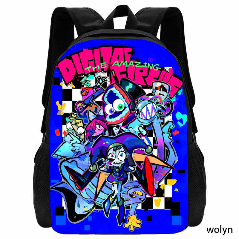 Rucsac de școală de circ digital The Amazing Mochila, rucsac pentru copii din desene animate, ghiozdane de școală de capacitate mare pentru fete băieți Cel mai bun cadou