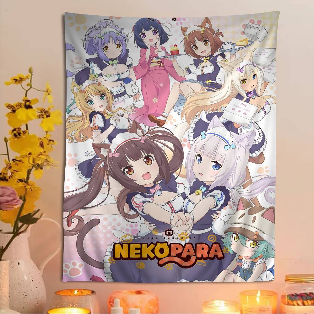 Cute Anime NNekopara Chart Tapestry Home Decoration Hippie Bohemian Decoration Divination Wall Hanging Home Decor