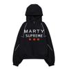 Women Contrast Panel Hooded Unisex Lightweight Wind Jacket Front Zipper Letter Star Graphic Loose Outerwear Daily Casual Streetwear