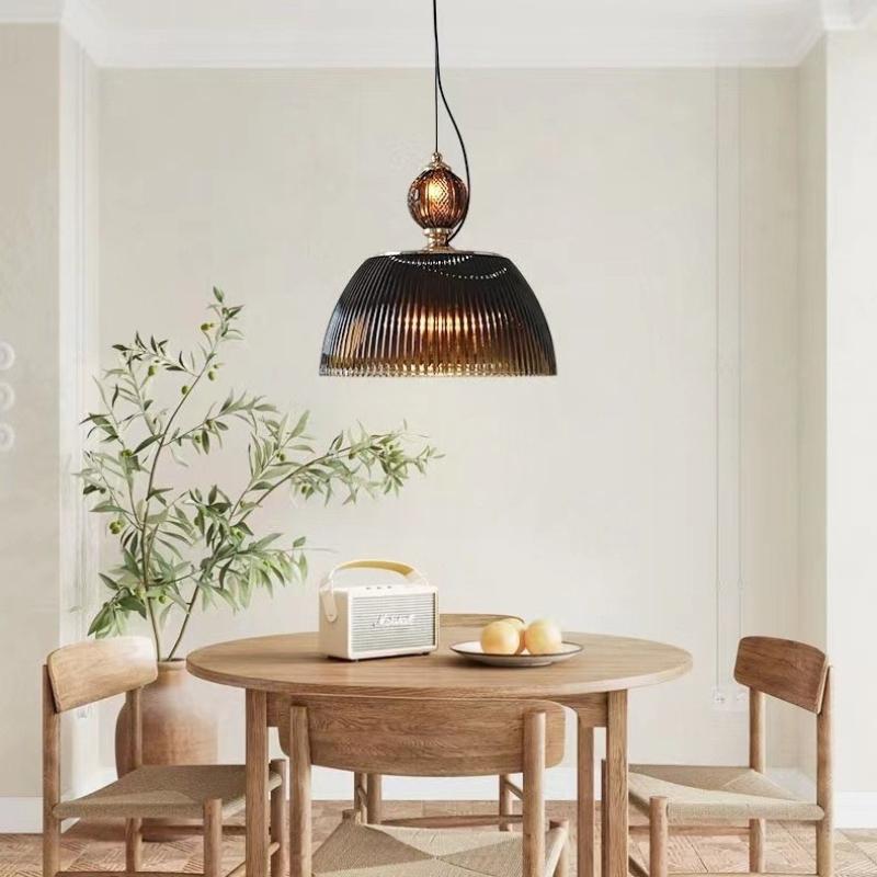 Blackish Green Lid Glass Restaurant Pendant Lamp Nordic Modern Living Room Bedroom Dining Table Chandelier E27 Light Luster