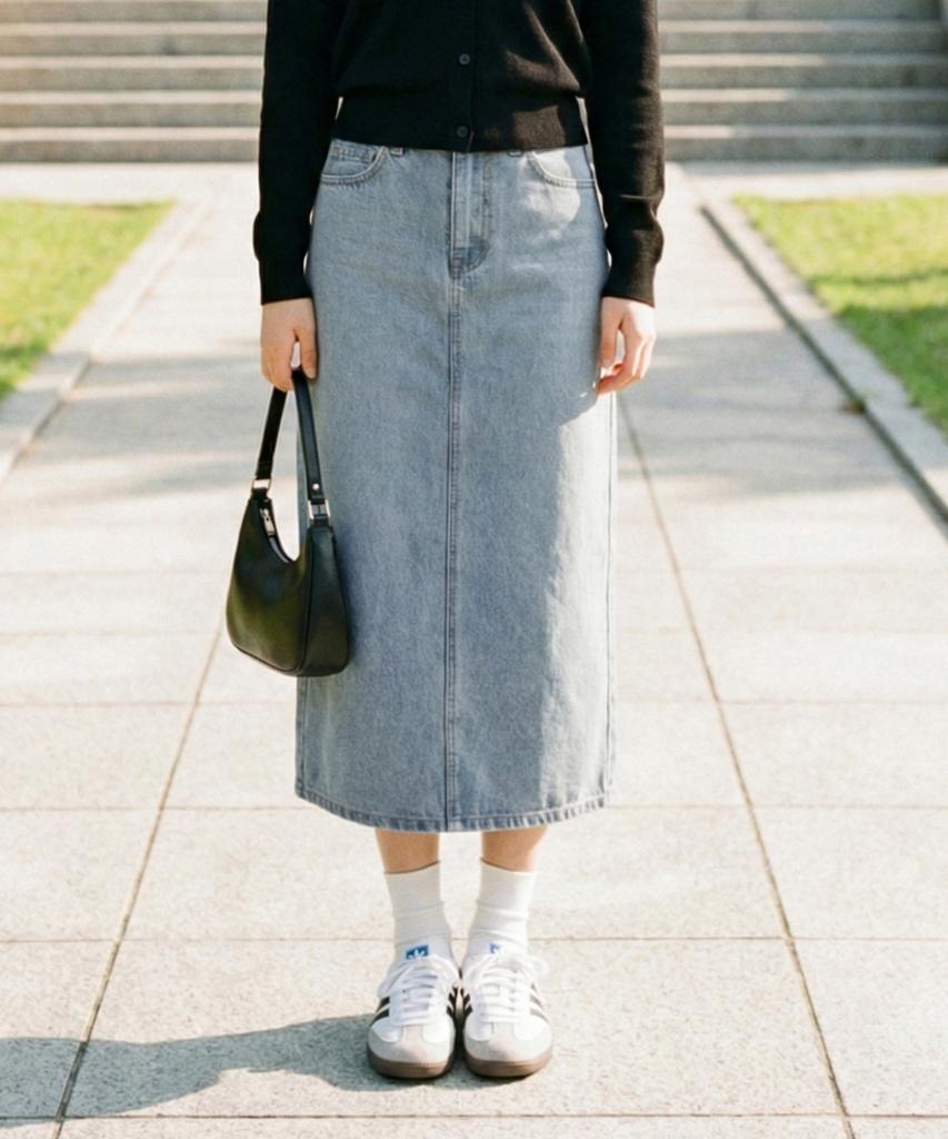 Sweet Sup Signature Back Slit Tension Denim Skirt (Wcrdsf1)