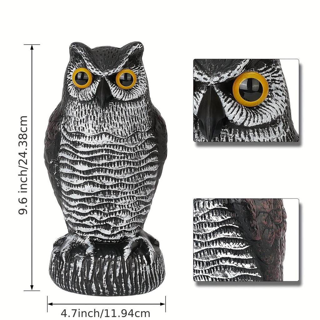 Koundeneko Bird Crow Owl Realistic Easy to Large Ideal for Flower Vegetable Pigeon Sparrow Bird and Animal Crop Damage Bird Deterrent Repellent,