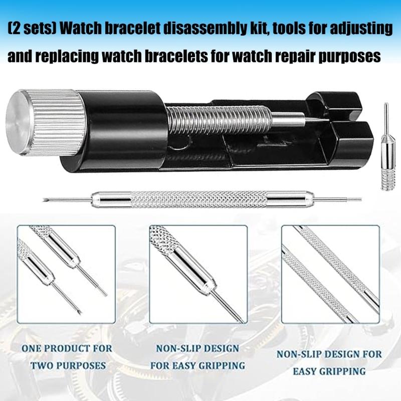Watch Repair Tool Set Watch Link Band Slit Strap Bracelet Chain Pin Removers Adjuster Tool Kit for Professional Watch