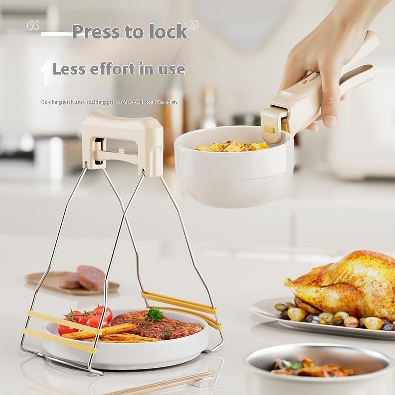Hot Dish Plate Clip Anti-Scald Bowl Clip Gripper Ergonomic Handle Bowls Clamp Holder For Frying Pans Air Fryers Steamers Ovens