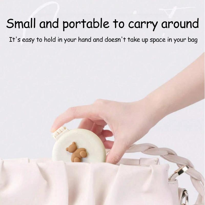 Süßer Cartoon faltbarer Airbag-Kamm tragbarer Mini-Kissen-Haarkamm mit Spiegel für Frauen integrierter Massagekamm leichtgewichtig