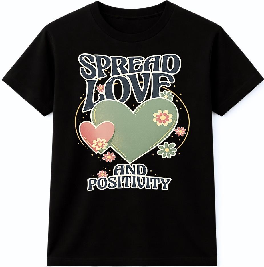 Inspirational T Shirt Spread Love Positivity Quote Graphic Tee Casual Top XXXL